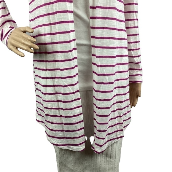 Chico's Stripe Cardigan Size S Ultra Violet Long Sleeve Open Front - Picture 3 of 7